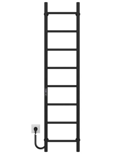 Электрический полотенцесушитель Deffi Орион П8 300х1400 левое подключение JD03 черный C.OR.140.30.8.E.B.L.1