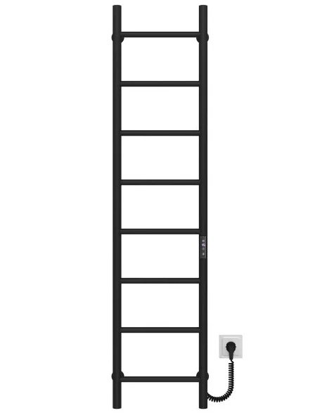 Електрична сушарка для рушників Deffi Оріон П8 300х1400 праве підключення JD03 чорний C.OR.140.30.8.E.B.R.1