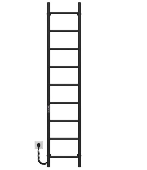 Электрический полотенцесушитель Deffi Орион П9 300х1600 левое подключение JD03 черный C.OR.160.30.9.E.B.L.1