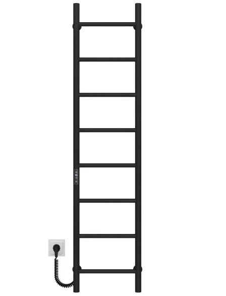 Електрична сушарка для рушників Deffi Оріон П8 400х1400 ліве підключення JD03 чорний C.OR.140.40.8.E.B.L.1