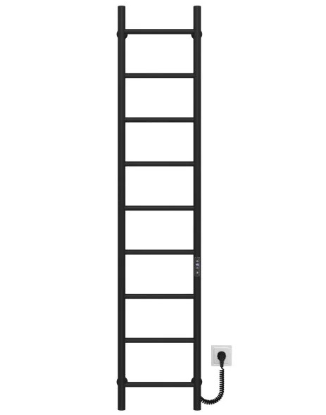 Электрический полотенцесушитель Deffi Орион П9 400х1600 правое подключение JD03 черный C.OR.160.40.9.E.B.R.1