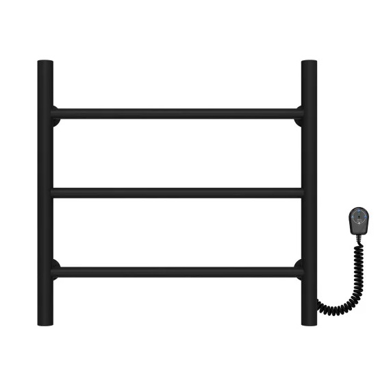 Електрична сушарка для рушників Deffi Оріон П3 500х500 праве підключення чорний C.OR.50.50.3.E.B.R.5