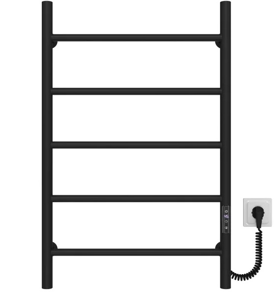 Электрический полотенцесушитель Deffi Орион П5 500х800 правое подключение JD03 черный C.OR.80.50.5.E.B.R.1