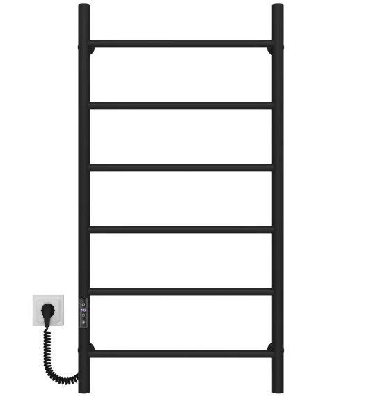 Электрический полотенцесушитель Deffi Орион П6 500х1000 левое подключение JD03 черный C.OR.100.50.6.E.B.L.1