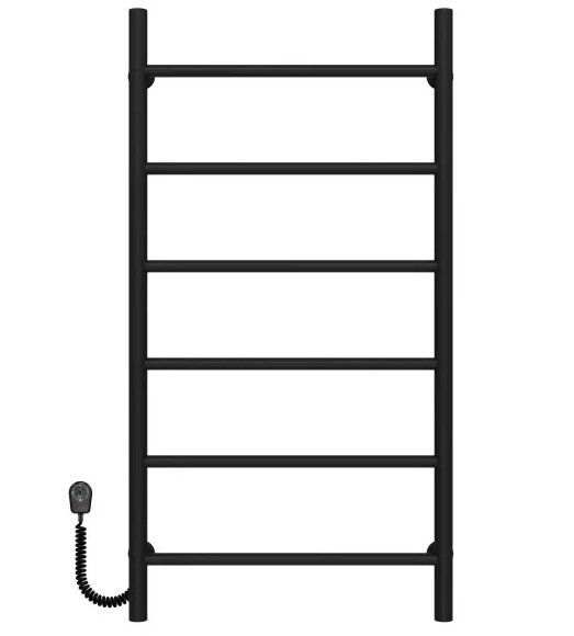 Электрический полотенцесушитель Deffi Орион П6 500х1000 левое подключение черный C.OR.100.50.6.E.B.L.5