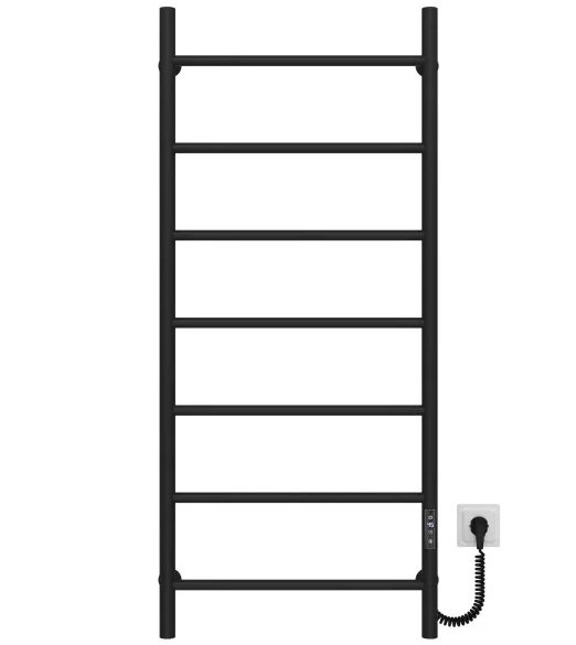 Электрический полотенцесушитель Deffi Орион П7 500х1200 правое подключение JD03 черный C.OR.120.50.7.E.B.R.1