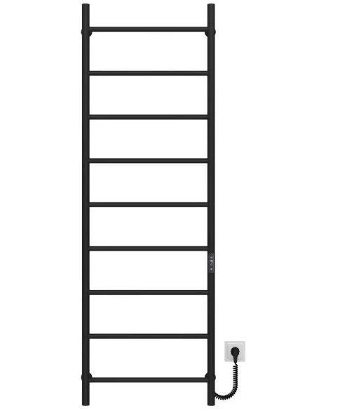Електрична сушарка для рушників Deffi Оріон П9 500х1600 праве підключення JD03 чорний C.OR.160.50.9.E.B.R.1