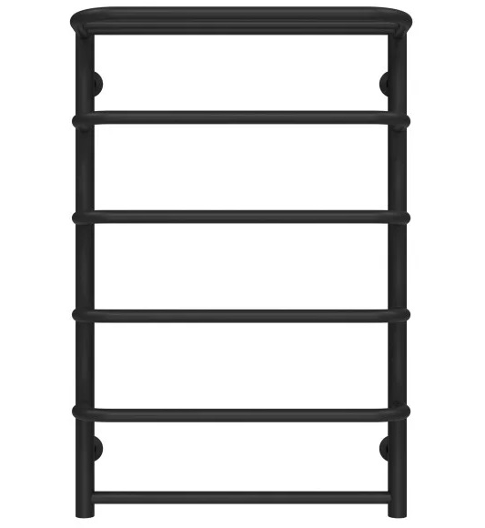 Сушка для рушників водяна Deffi Стандарт з полицею П6 500х800 бічне праве підключення чорний C.SP.80.50.6.B.C
