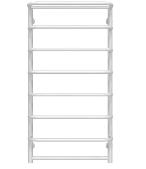 Полотенцесушитель водяной Deffi Стандарт с полкой П8 500х1000 боковое левое подключение белый C.SP.100.50.8.W.B