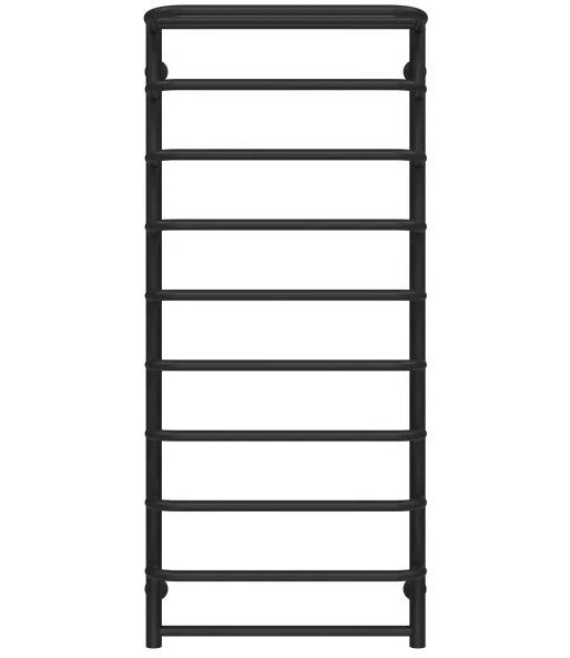 Сушка для рушників водяна Deffi Стандарт з полицею П10 500х1200 бічне ліве підключення чорний C.SP.120.50.10.B.B