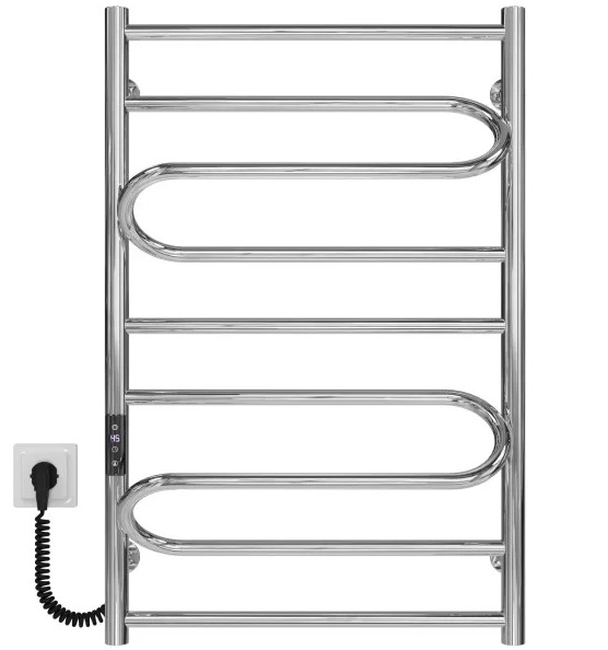 Электрический полотенцесушитель Deffi Вилла 500х800 левое подключение JD03 хром C.VP.80.50.E.C.L.1