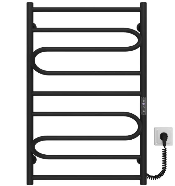 Електрична сушарка для рушників Deffi Вілла 500х800 праве підключення JD03 чорний C.VP.80.50.E.B.R.1
