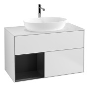 Тумба под раковину Villeroy & Boch Finion 100х50,1 см с подсветкой МДФ белый матовый лак/стекло белое матовое G771PDMT