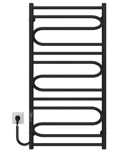 Електрична сушарка для рушників Deffi Вілла 500х1000 ліве з'єднання JD03 чорний C.VP.100.50.E.B.L.1