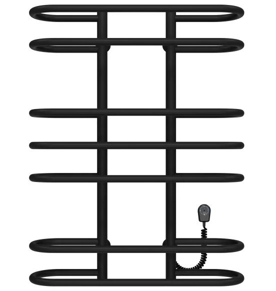 Электрический полотенцесушитель Deffi Британика П7 600х800 правое подключение черный C.BR.80.60.7.E.B.R.5