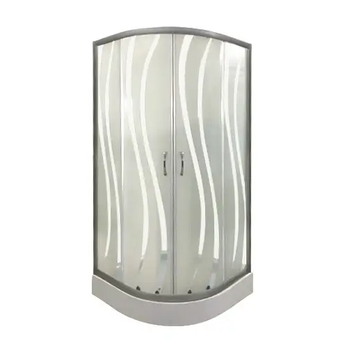 Душова кабіна Sansa 90х90 см профіль сатин/скло матове з візерунком 90119