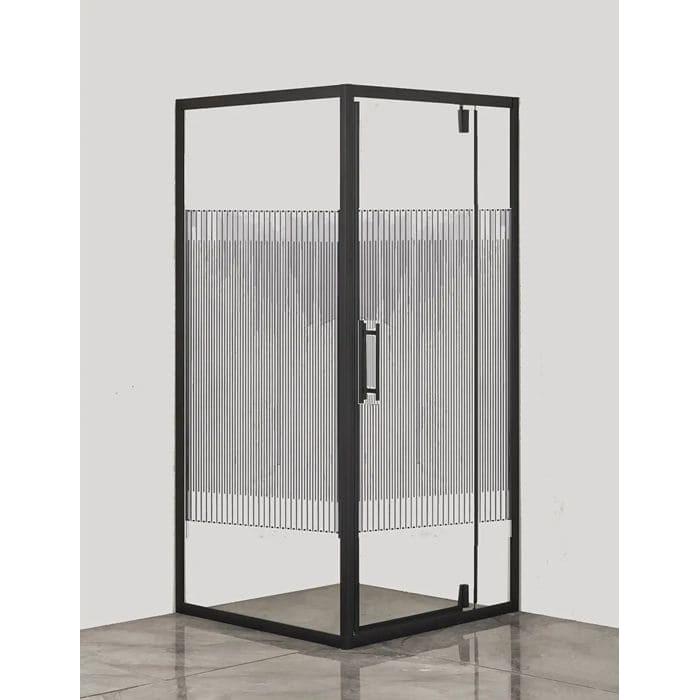 Душевая кабина Sansa 90х90 см профиль черный/стекло прозрачное с узором SH-90BL