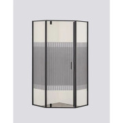 Душевая кабина Sansa 90х90 см профиль черный/стекло прозрачное с узором SH-90BL (T)