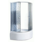 Душевая кабина Sansa 90х90 см профиль сатин/стекло прозрачное с узором мозаика серый S-90/40М