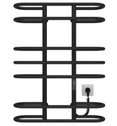 Электрический полотенцесушитель Deffi Британика П7 600х800 правое подключение JD03 черный C.BR.80.60.7.E.B.R.1