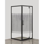 Душевая кабина Sansa 90х90 см профиль черный/стекло прозрачное с узором SH-90BL