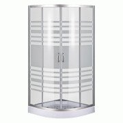 Душевая кабина Sansa 90х90 см профиль сатин/стекло прозрачное с узором lines S-90/15 (2)