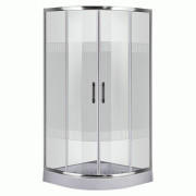 Душова кабіна Sansa 90х90 см профіль сатин/скло прозоре з візерунком SH-90/15