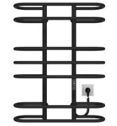 Электрический полотенцесушитель Deffi Британика П7 600х800 правое подключение JD03 черный C.BR.80.60.7.E.B.R.1