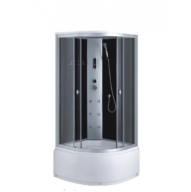 Гидромассажный бокс Fabio 90х90 см профиль сатин/стекло серый TM-885/45