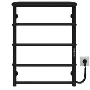 Електрична сушарка для рушників Deffi Стандарт із полицею П5 500х700 праве підключення чорний C.SP.70.50.5.E.B.R.1