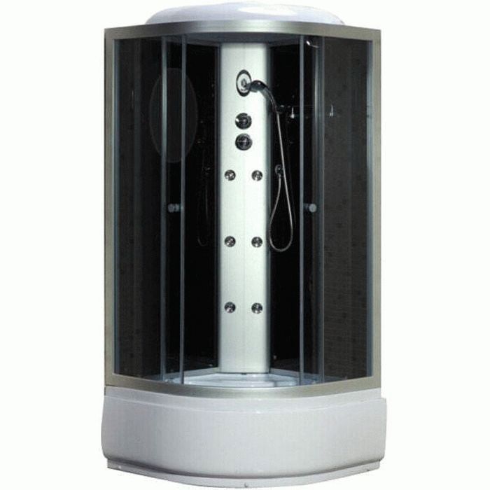 Гідромасажний бокс Fabio 90х90 см профіль сатин/скло сірий TMS-885/40-90+КПУ