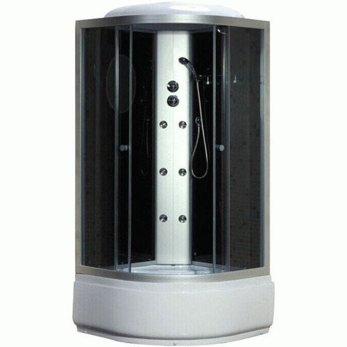 Гидромассажный бокс Fabio 100х100 см профиль сатин/стекло серый TMS-885/40-100