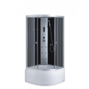 Гидромассажный бокс Fabio 90х90 см профиль сатин/стекло серый TM-885/45
