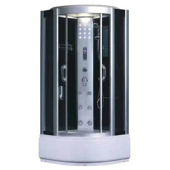 Гидромассажный бокс Fabio 90х90 см профиль сатин/стекло серый SW-8809