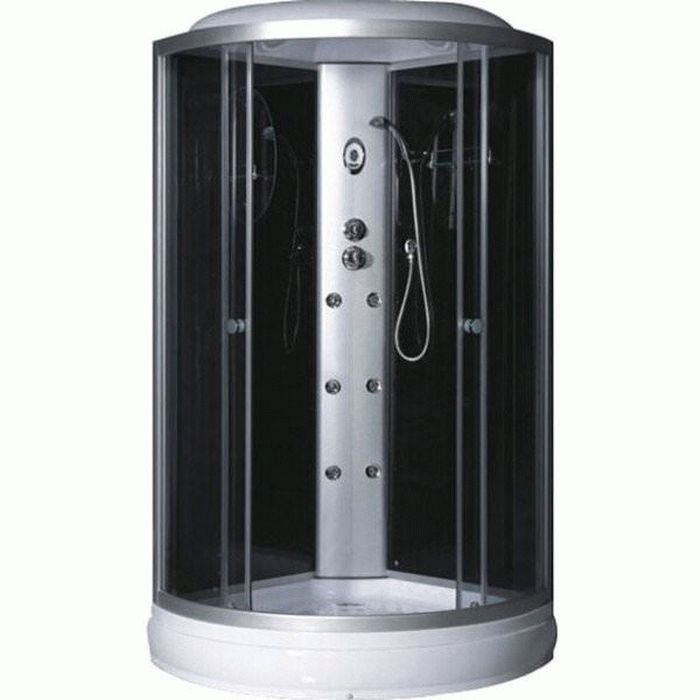 Гидромассажный бокс Fabio 90х90 см профиль сатин/стекло серый TMS-885/15-90+КПУ