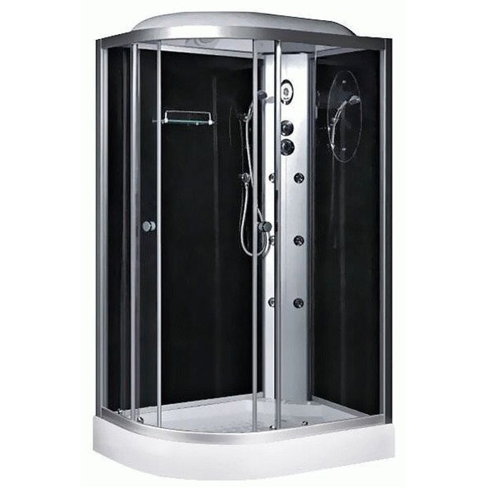 Гідромасажний бокс Fabio 120x80 см профіль сатин/скло сірий TMS-886/15 R+КПУ