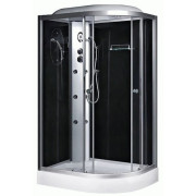 Гидромассажный бокс Fabio 120x80 см профиль сатин/стекло серый TMS-886/15 L+КПУ