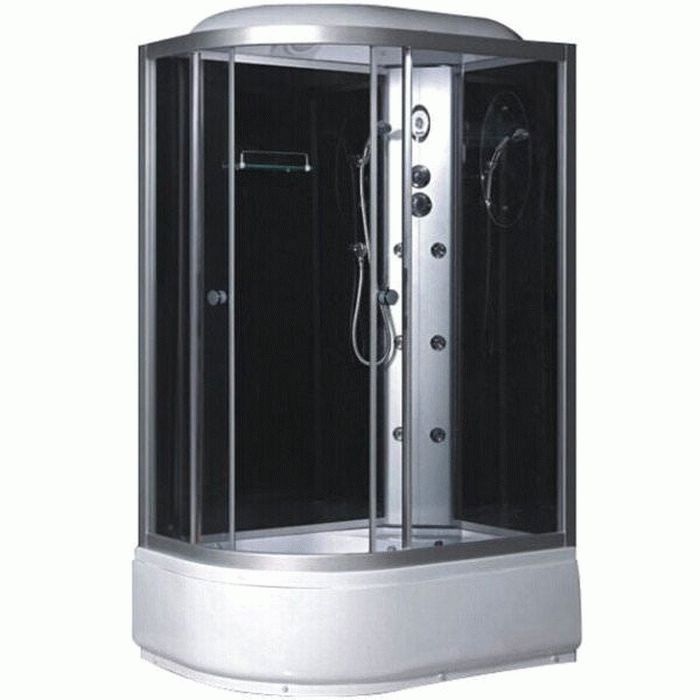 Гидромассажный бокс Fabio 120x80 см профиль сатин/стекло серый TMS-886/40 R+КПУ