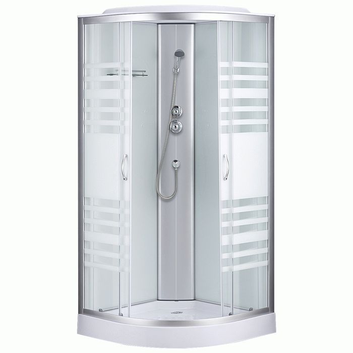 Гидробокс Sansa 90х90 см профиль сатин/стекло прозрачное-lines 7790A/15