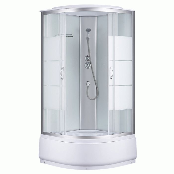 Гидробокс Sansa 90х90 см профиль сатин/стекло прозрачное-lines 7790A/40