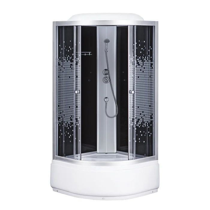 Гидробокс Sansa 100х100 см профиль сатин/стекло серое мозаик 6690A/100-40М