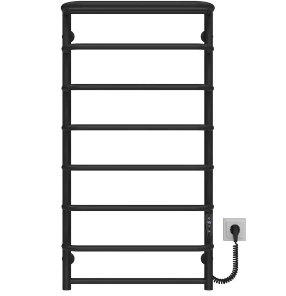 Електрична сушарка для рушників Deffi Стандарт з полицею П8 500х1000 праве підключення JD03 чорний C.SP.100.50.8.E.B.R.1