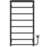 Электрический полотенцесушитель Deffi Стандарт с полкой П8 500х1000 правое подключение JD03 черный C.SP.100.50.8.E.B.R.1