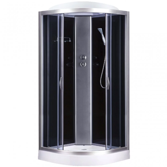 Гидробокс Sansa 90х90 см профиль сатин/стекло серое 8890D/15Ч