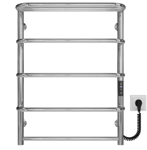 Електрична сушарка для рушників Deffi Стандарт з полицею П5 500х700 праве підключення JD03 хром C.SP.70.50.5.E.C.R.1