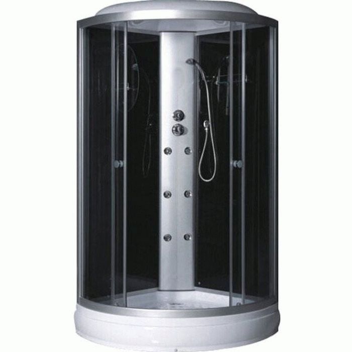 Гідромасажний бокс Fabio 100х100 см профіль сатин/скло сірий TMS-885/15-100