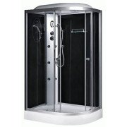 Гидромассажный бокс Fabio 120x80 см профиль сатин/стекло серый TMS-886/15 L+КПУ