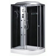 Гидромассажный бокс Fabio 120x80 см профиль сатин/стекло серый TMS-886/15 L+КПУ