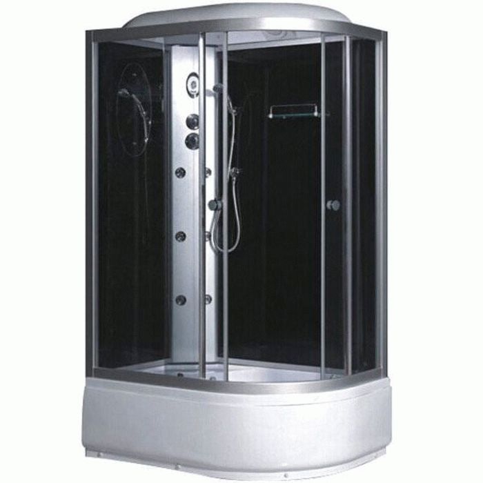 Гидромассажный бокс Fabio 120x80 см профиль сатин/стекло серый TMS-886/40 L+КПУ