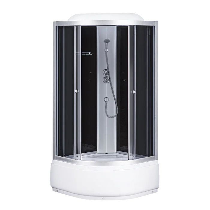 Гидробокс Sansa 90х90 см профиль сатин/стекло серое 6690A/90-40